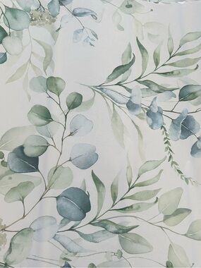 4 ROLLS - PEEL & STICK Green and Blue Leaf Wallpaper NEW - Home Wall Decor